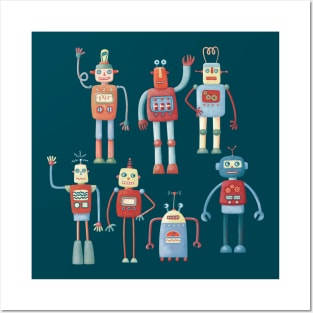 Retro Robots Posters and Art